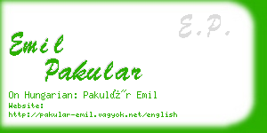 emil pakular business card